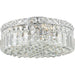 Cascade Polished Chrome Clear Crystal 4 Light Flushmount - Flushmounts