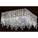 Cascade Polished Chrome Clear Crystal 4 Light Flushmount - Flushmounts