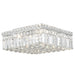 Cascade Polished Chrome Clear Crystal 4 Light Flushmount - Flushmounts