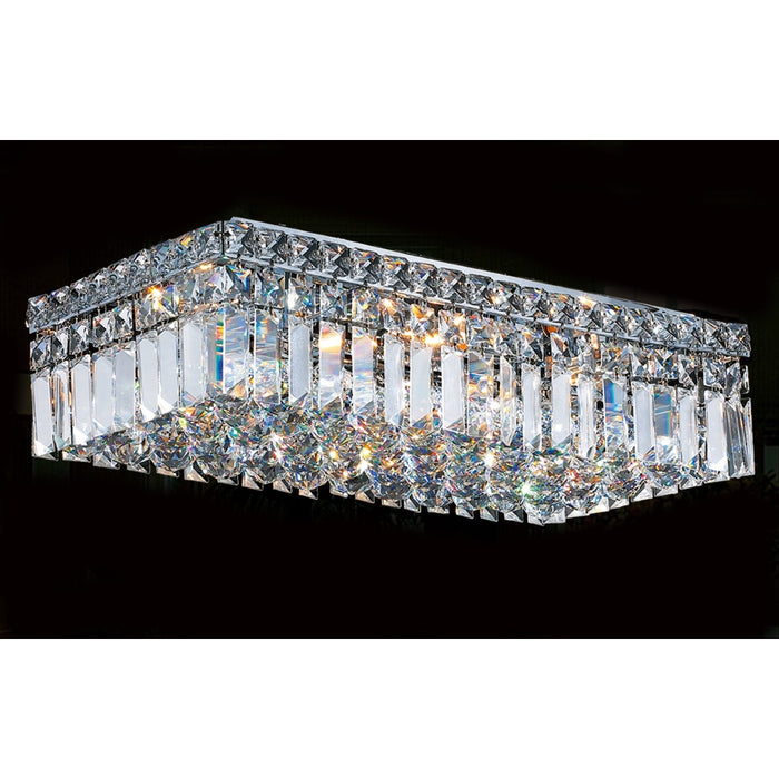 Cascade Polished Chrome Clear Crystal 4 Light Flushmount - Flushmounts