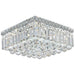 Cascade Polished Chrome Clear Crystal 4 Light Flushmount - Flushmounts