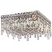 Cascade Polished Chrome Clear Crystal 4 Light Flushmount - Flushmounts