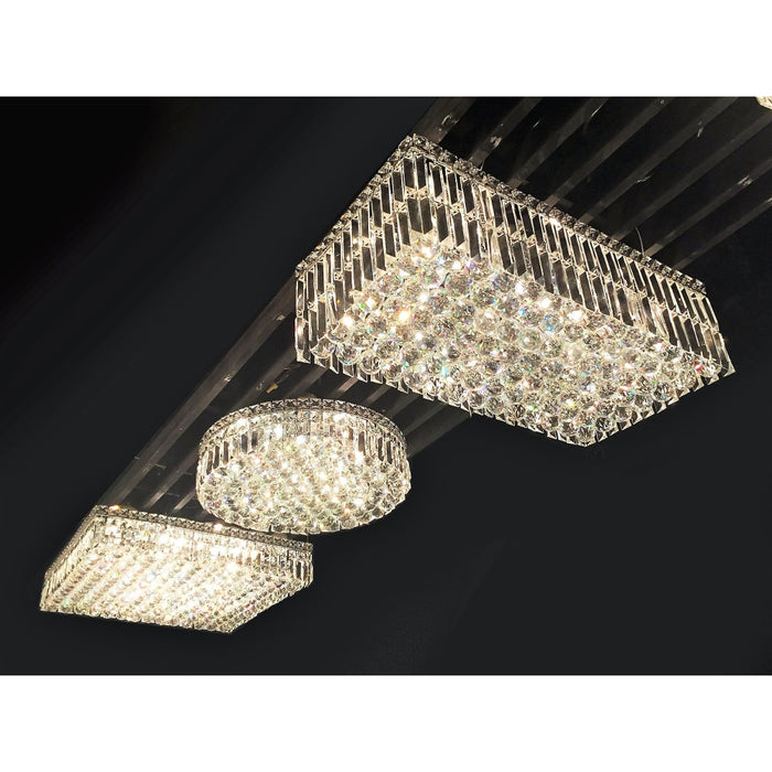 Cascade Polished Chrome Clear Crystal 4 Light Flushmount - Flushmounts