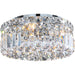 Cascade Polished Chrome Clear Crystal 4 Light Flushmount - Flushmounts