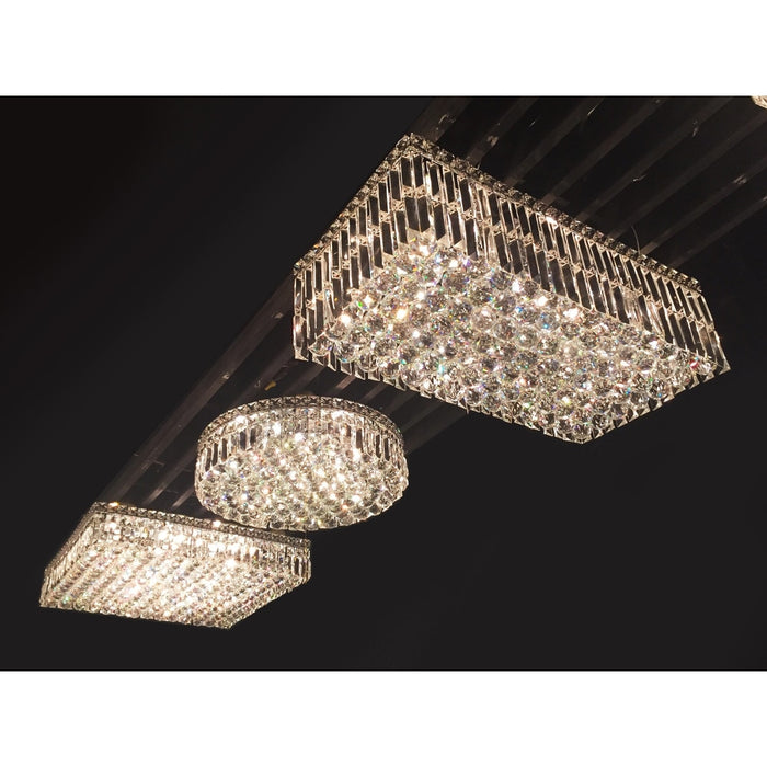 Cascade Polished Chrome Clear Crystal 4 Light Flushmount - Flushmounts