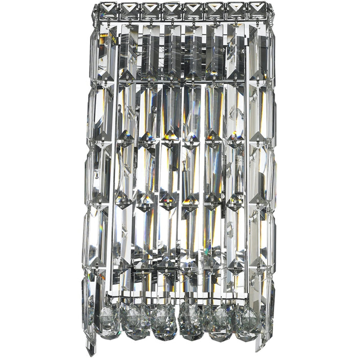 Cascade Polished Chrome Clear Crystal 4 Light Wall Sconce - Wall Sconces