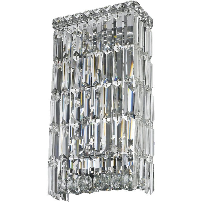 Cascade Polished Chrome Clear Crystal 4 Light Wall Sconce - Wall Sconces
