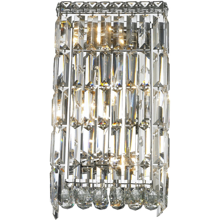Cascade Polished Chrome Clear Crystal 4 Light Wall Sconce - Wall Sconces
