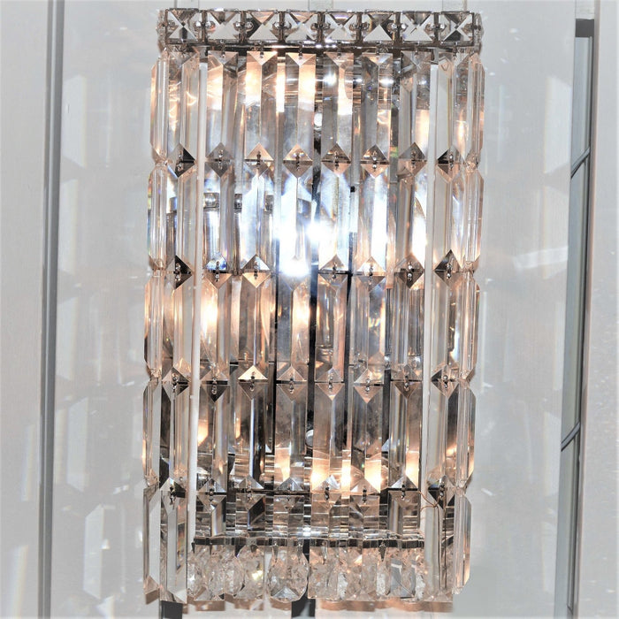 Cascade Polished Chrome Clear Crystal 4 Light Wall Sconce - Wall Sconces