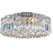 Cascade Polished Chrome Clear Crystal 5 Light Flushmount - Flushmounts