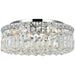 Cascade Polished Chrome Clear Crystal 5 Light Flushmount - Flushmounts