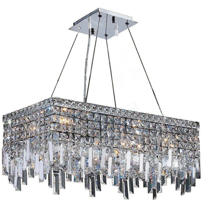 Cascade Polished Chrome Clear Crystal 6 Light Chandelier - Chandeliers