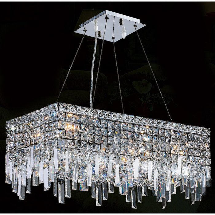 Cascade Polished Chrome Clear Crystal 6 Light Chandelier - Chandeliers
