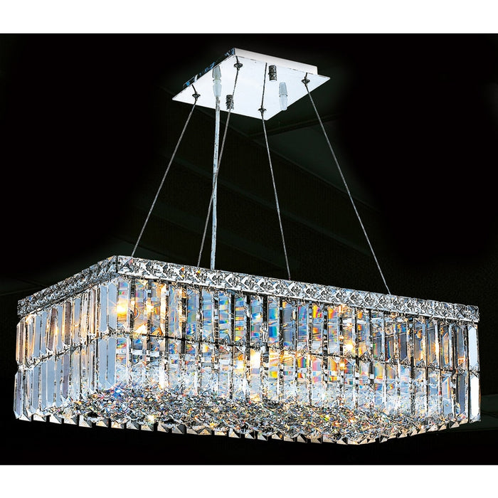Cascade Polished Chrome Clear Crystal 6 Light Chandelier - Chandeliers