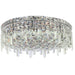 Cascade Polished Chrome Clear Crystal 6 Light Flushmount - Flushmounts
