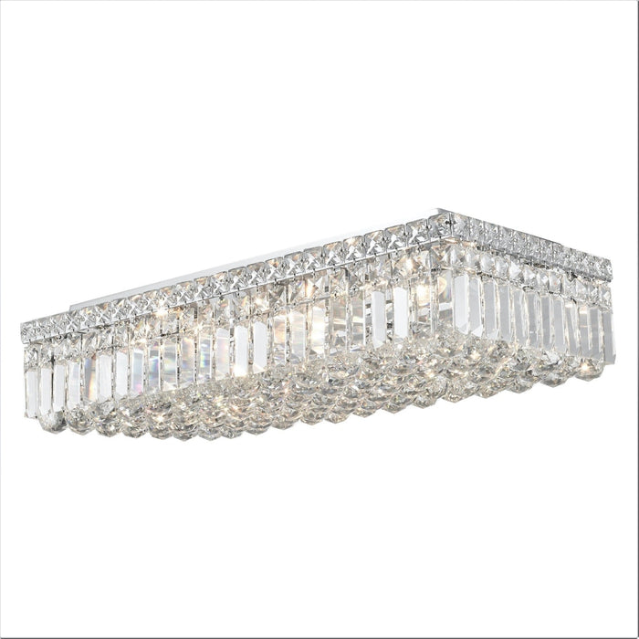 Cascade Polished Chrome Clear Crystal 6 Light Flushmount - Flushmounts