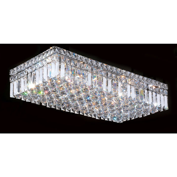 Cascade Polished Chrome Clear Crystal 6 Light Flushmount - Flushmounts