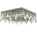 Cascade Polished Chrome Clear Crystal 6 Light Flushmount - Flushmounts