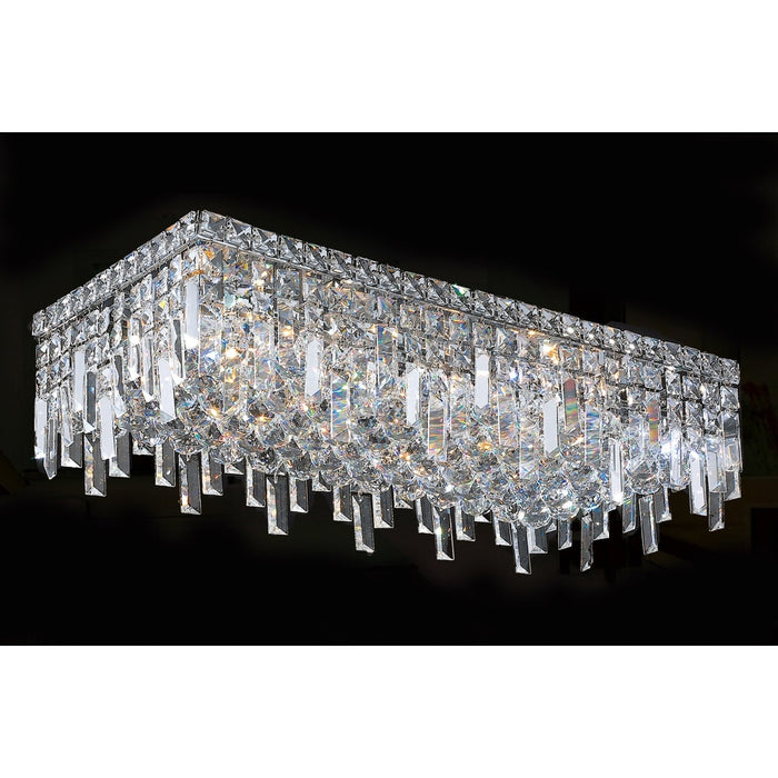Cascade Polished Chrome Clear Crystal 6 Light Flushmount - Flushmounts