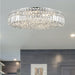 Cascade Polished Chrome Clear Crystal 9 Light Flushmount - Flushmounts