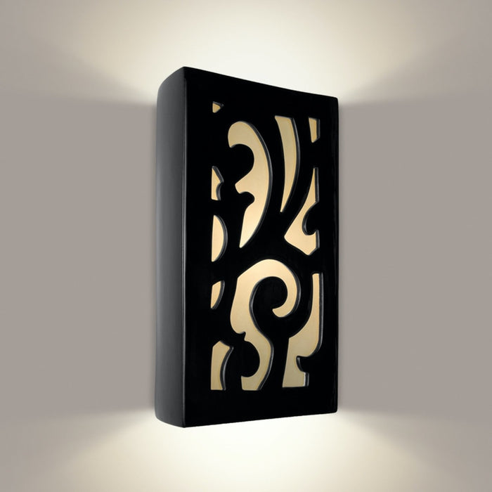 Cathedral Black Gloss and White Frost Wall Sconce - Wall Sconce