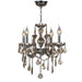 Catherine Polished Chrome Golden Teak Crystal 4 Light Chandelier - Chandeliers