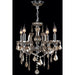 Catherine Polished Chrome Golden Teak Crystal 4 Light Chandelier - Chandeliers