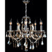 Catherine Polished Chrome Golden Teak Crystal 5 Light Chandelier - Chandeliers