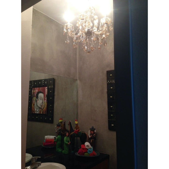 Catherine Polished Chrome Golden Teak Crystal 5 Light Chandelier - Chandeliers