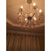 Catherine Polished Chrome Golden Teak Crystal 6 Light Chandelier - Chandeliers