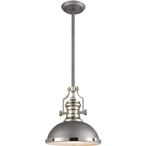 Chadwick Weathered Zinc Polished Nickel Pendant - Pendants