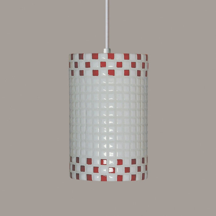 Checkers Red and White Pendant - Pendants