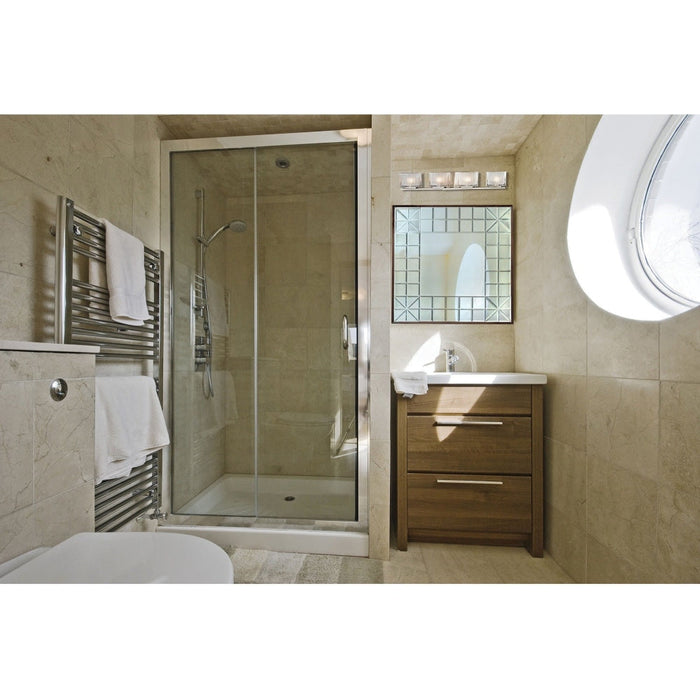 Chiseled Glass Brushed Nickel Vanity Light - Bath & Vanity