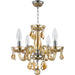 Clarion Polished Chrome Amber Crystal 4 Light Chandelier - Chandeliers