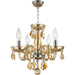 Clarion Polished Chrome Amber Crystal 4 Light Chandelier - Chandeliers