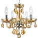 Clarion Polished Chrome Amber Crystal 4 Light Chandelier - Chandeliers