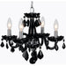 Clarion Polished Chrome Black Crystal 4 Light Chandelier - Chandeliers