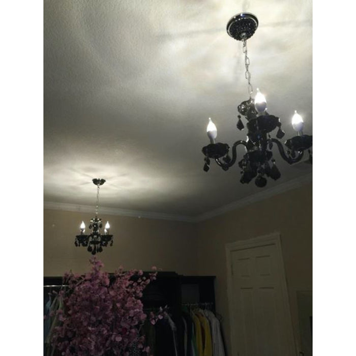 Clarion Polished Chrome Black Crystal 4 Light Chandelier - Chandeliers