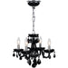 Clarion Polished Chrome Black Crystal 4 Light Chandelier - Chandeliers