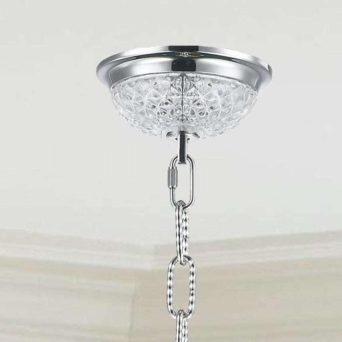 Clarion Polished Chrome Clear Crystal 4 Light Chandelier - Chandeliers