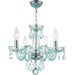 Clarion Polished Chrome Coral Blue Crystal 4 Light Chandelier - Chandeliers