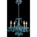 Clarion Polished Chrome Coral Blue Crystal 4 Light Chandelier - Chandeliers