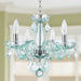 Clarion Polished Chrome Coral Blue Crystal 4 Light Chandelier - Chandeliers