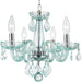 Clarion Polished Chrome Coral Blue Crystal 4 Light Chandelier - Chandeliers