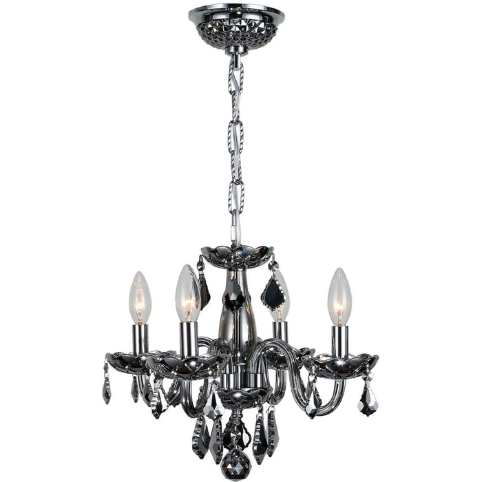 Clarion Polished Chrome Chrome Crystal 4 Light Chandelier - Chandeliers