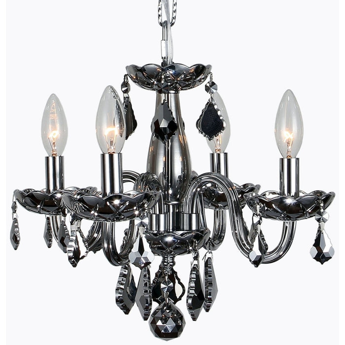 Clarion Polished Chrome Chrome Crystal 4 Light Chandelier - Chandeliers