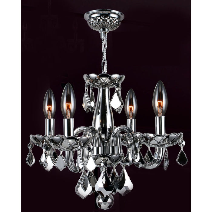 Clarion Polished Chrome Chrome Crystal 4 Light Chandelier - Chandeliers