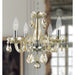 Clarion Polished Chrome Golden Teak Crystal 4 Light Chandelier - Chandeliers
