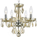 Clarion Polished Chrome Golden Teak Crystal 4 Light Chandelier - Chandeliers