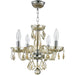 Clarion Polished Chrome Golden Teak Crystal 4 Light Chandelier - Chandeliers